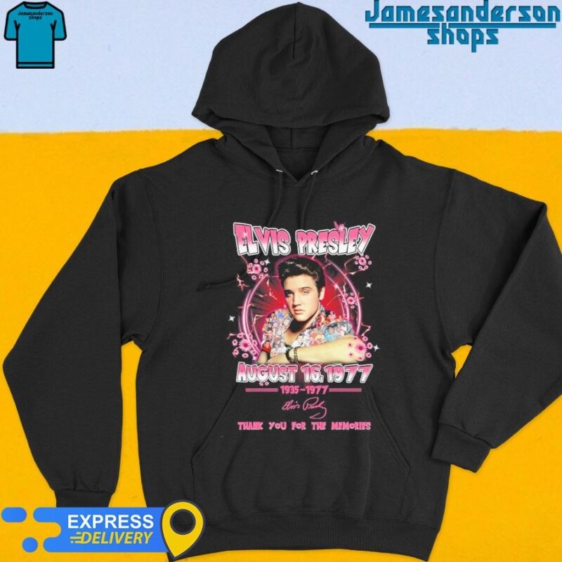 Official Elvis Presley August 16, 1977 Thank You For The Memories Hoodie