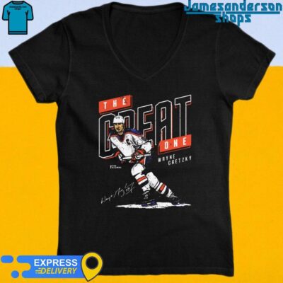 Official Wayne Gretzky Edmonton Oilers The Great One Signature V-Neck