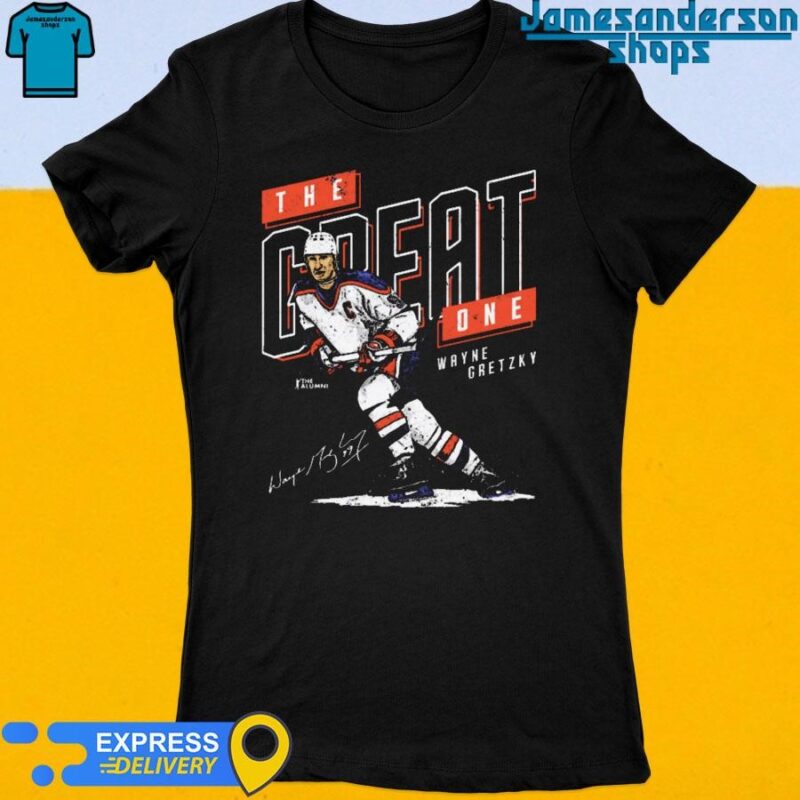 Official Wayne Gretzky Edmonton Oilers The Great One Signature Women's t-shirt