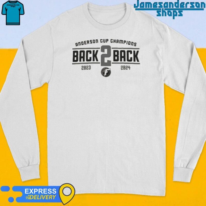 Official Fargo Force Team 2023-2024 Back 2 Back Anderson Cup Champions Long Sleeve