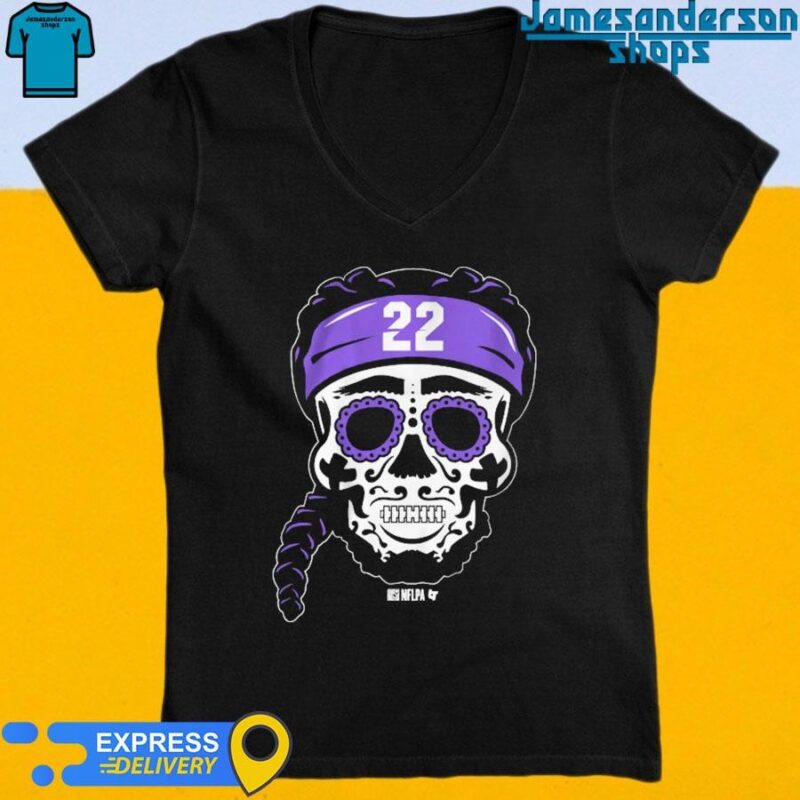 Official Derrick Henry Baltimore Sugar Skull shirt V-Neck