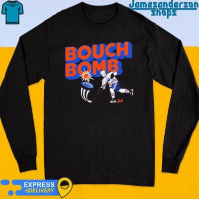 Official Ice District s Evan Bouchard Edmonton Oilers Bouch Bomb shirt Long Sleeve