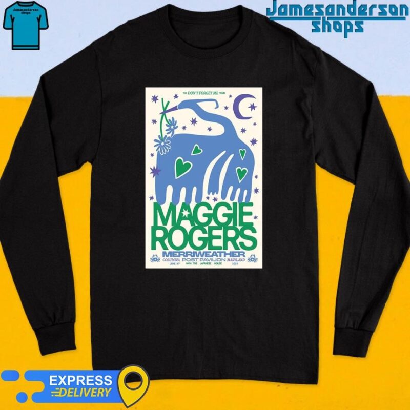 Official Maggie Rogers Merriweather Post Pavilion Columbia MD June 16 2024 Poster Long Sleeve