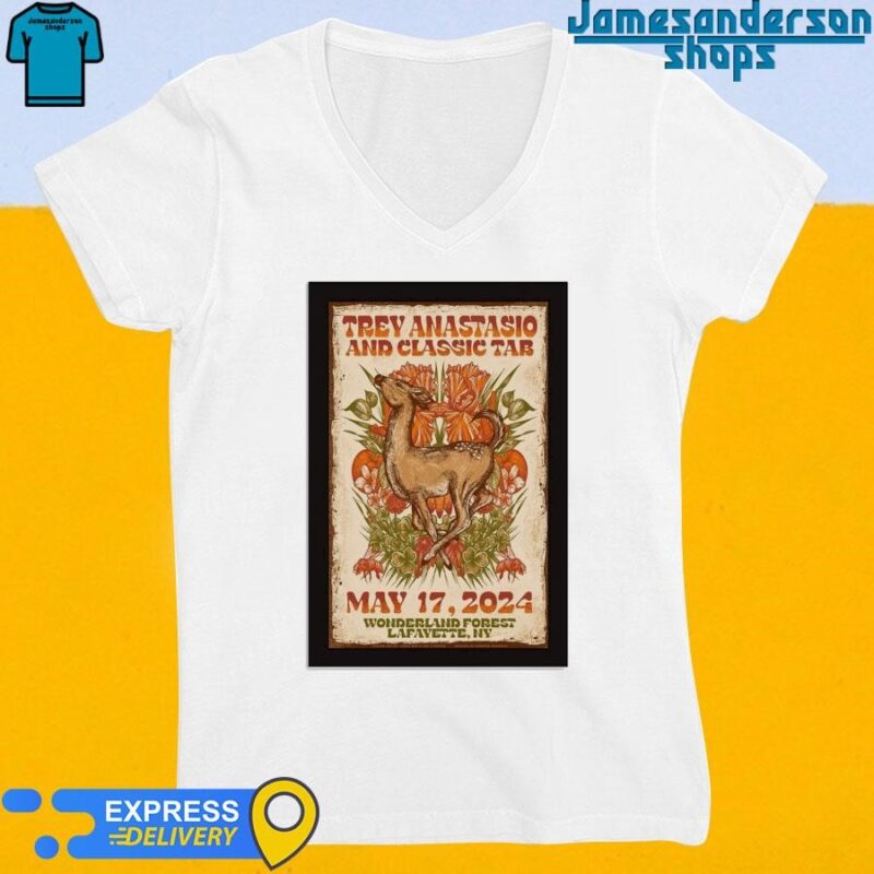 Official Trey Anastasio And Classic Tab Wonderland Forest Lafayette NY 5-17-2024 Poster V-Neck