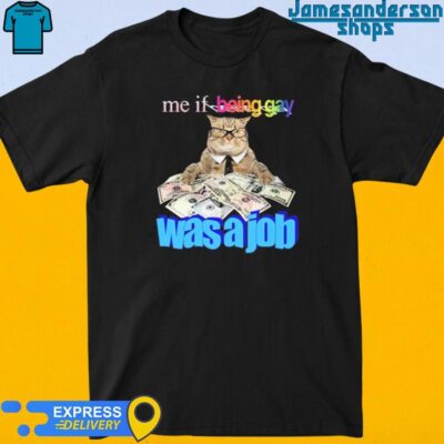 Official Me If Being Gay Was A Job Cat shirt