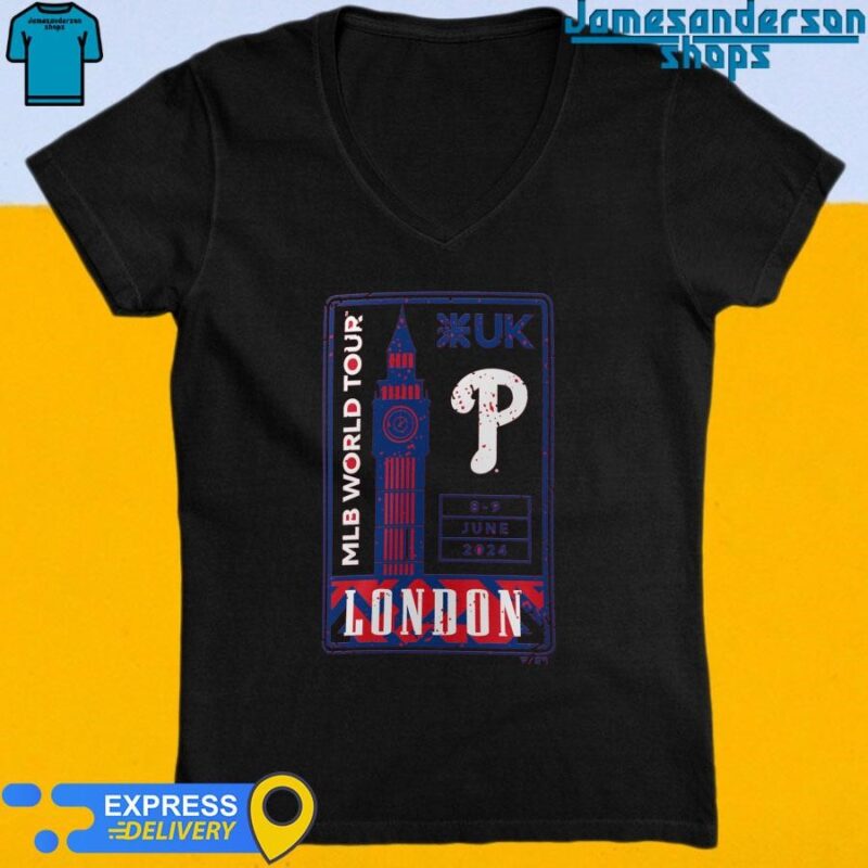 Official Philadelphia Phillies 2024 MLB World Tour London Series Local V-Neck