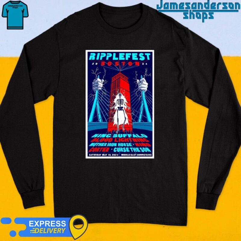 Official King Buffalo May 18 2024 Middle East Downstairs in Cambridge MA Poster Long Sleeve