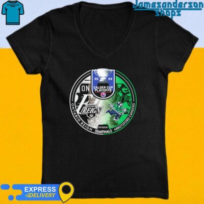 Official Ontario Reign vs Abbotsford Canucks 2024 Calder Cup Playoffs V-Neck