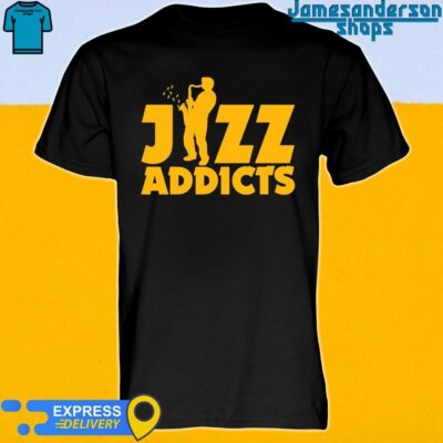 Official Komaniecki R Jazz Addicts With Saxophone shirt