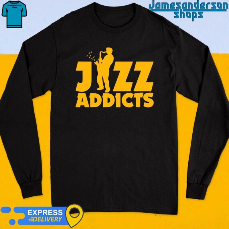 Official Komaniecki R Jazz Addicts With Saxophone shirt Long Sleeve