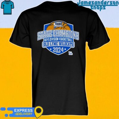Official CIAC State Champions Boys Division V Basketball Old Lyme Wildcats 2024 shirt