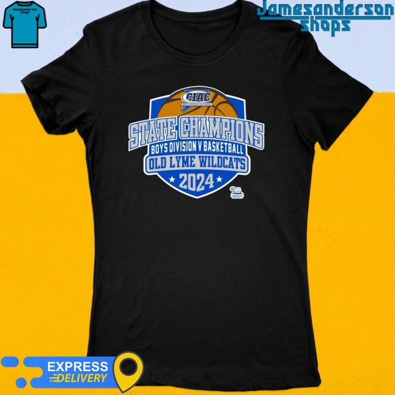 Official CIAC State Champions Boys Division V Basketball Old Lyme Wildcats 2024 shirt Women's t-shirt