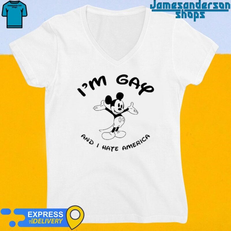 Official Mickey Mouse I'm Gay And I'm America V-Neck