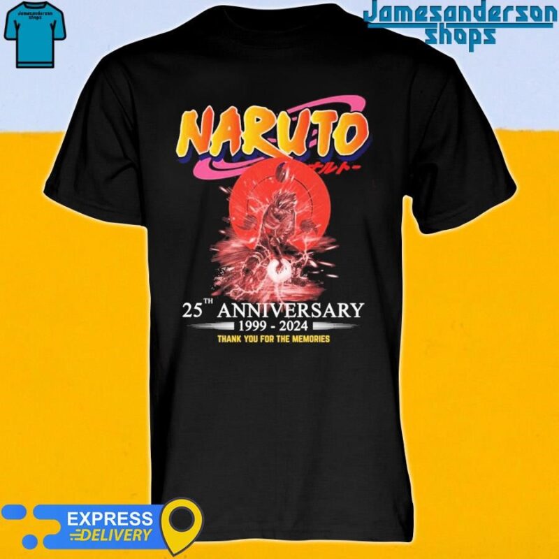 Official Naruto 25th Anniversary 1999-2024 Thank You For The Memories shirt