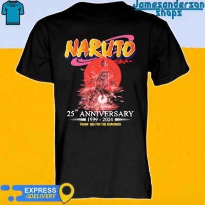 Official Naruto 25th Anniversary 1999-2024 Thank You For The Memories shirt