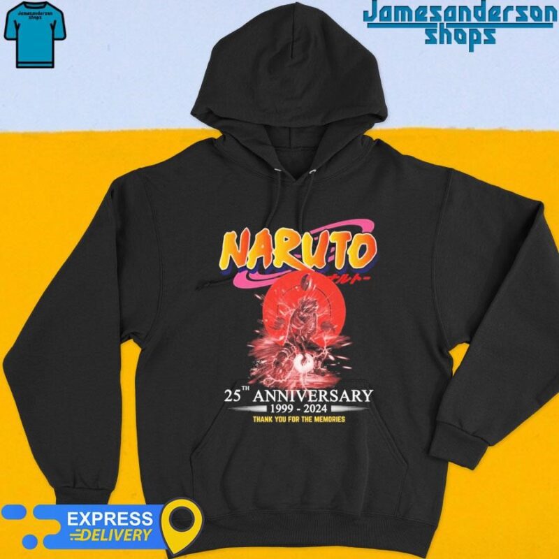 Official Naruto 25th Anniversary 1999-2024 Thank You For The Memories shirt Hoodie