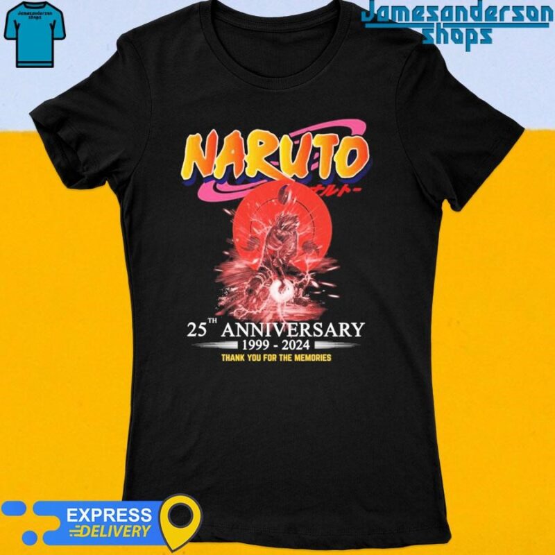 Official Naruto 25th Anniversary 1999-2024 Thank You For The Memories shirt Women's t-shirt