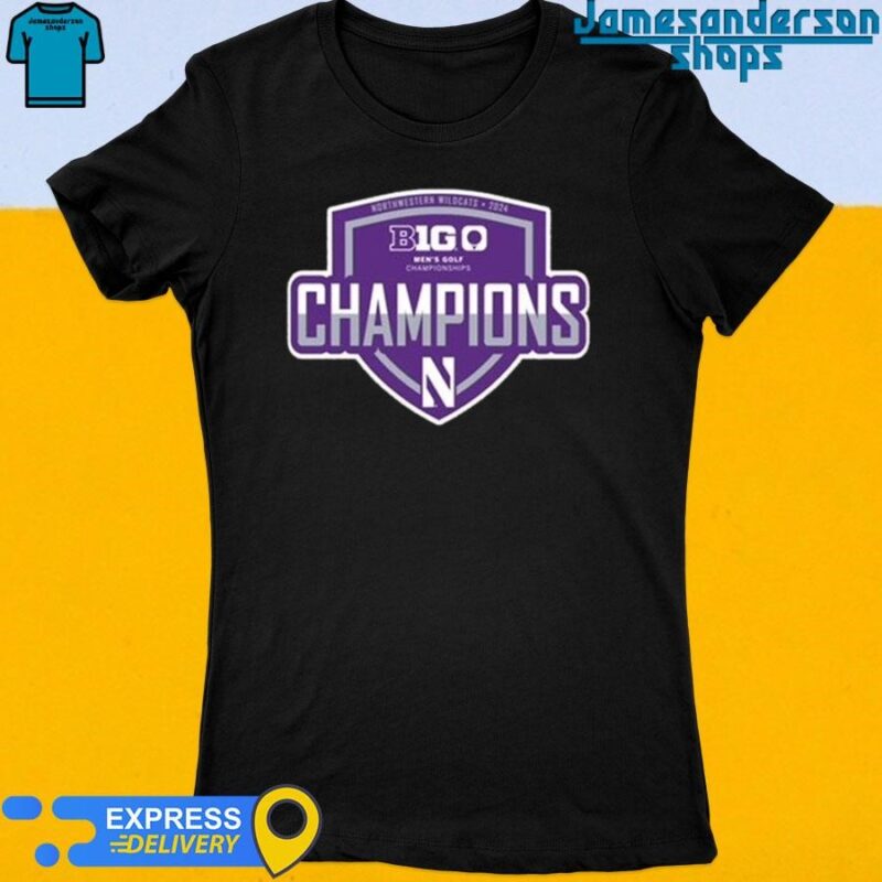 Official Northwestern Wildcats 2024 Men's B1G Golf Champions Women's t-shirt