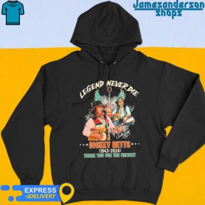 Rip Dickey Betts Legend Never Die 1943-2024 Thank You For The Memory signature Hoodie