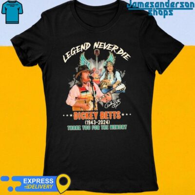 Rip Dickey Betts Legend Never Die 1943-2024 Thank You For The Memory signature Women's t-shirt