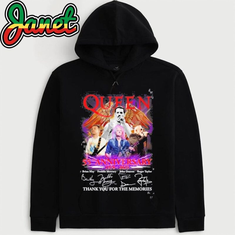 Queen 55th Anniversary 1970 – 2025 Thank You For The Memories hoodie