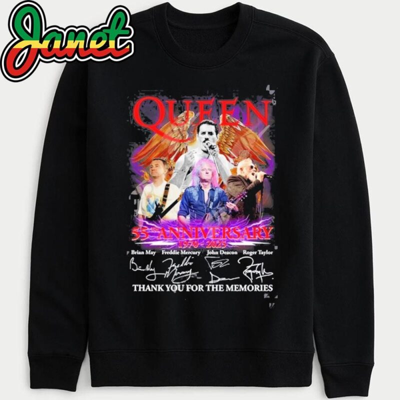Queen 55th Anniversary 1970 – 2025 Thank You For The Memories sweatshirt