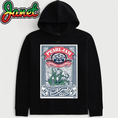 Pearl Jam Event Poster For Boston MA At Fenway Park On September 15 And 17 2024 Legends Of The Deep Blue Sailors Versus Kraken Artwork By Ames Bros hoodie
