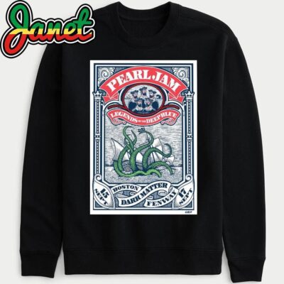 Pearl Jam Event Poster For Boston MA At Fenway Park On September 15 And 17 2024 Legends Of The Deep Blue Sailors Versus Kraken Artwork By Ames Bros sweatshirt