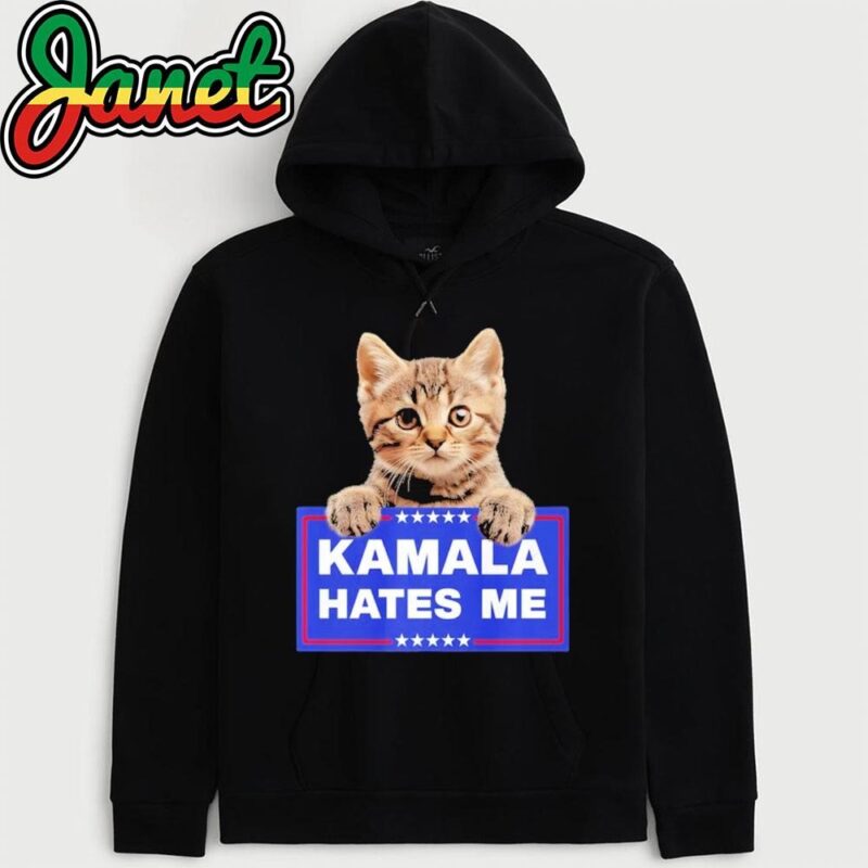 Kamala Hates Me Kamala Hate Cats Trump 2024 American Flag hoodie
