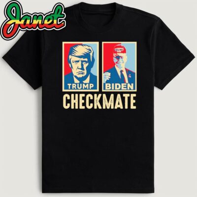 Trump Biden Checkmate 2024 Joe Biden Wearing A Trump Hat T-Shirt