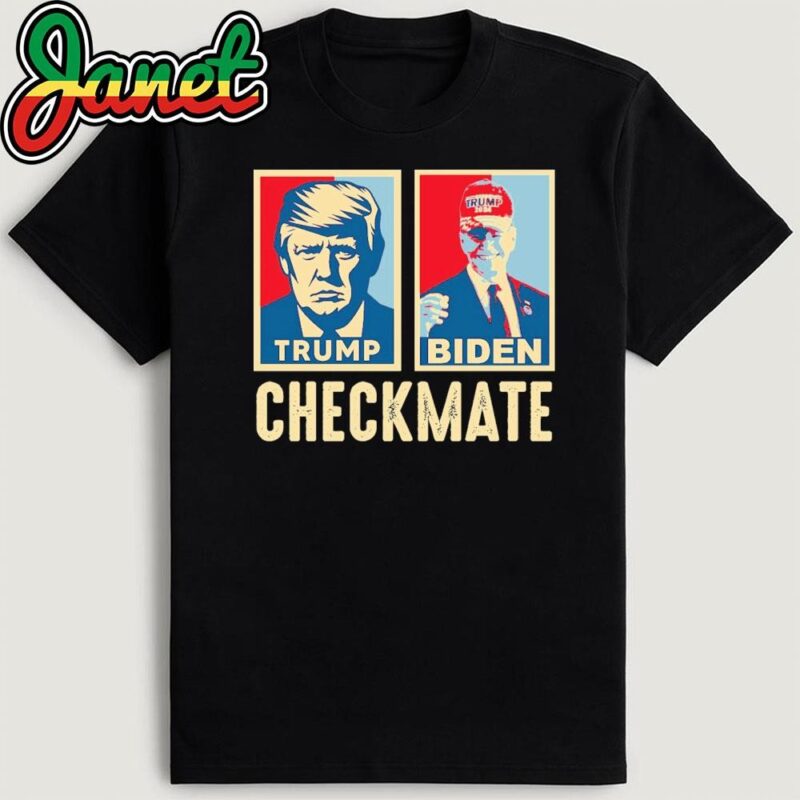 Trump Biden Checkmate 2024 Joe Biden Wearing A Trump Hat T-Shirt