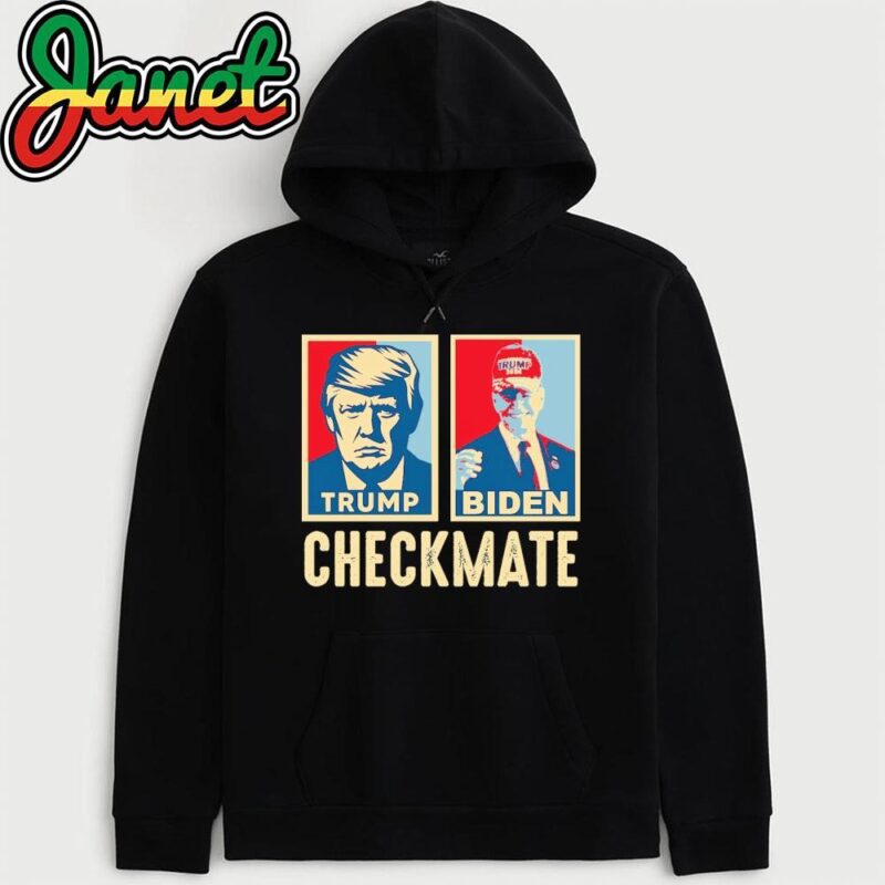 Trump Biden Checkmate 2024 Joe Biden Wearing A Trump Hat hoodie