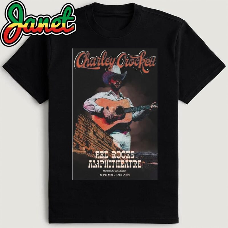 Charley Crockett September 12 2024 Red Rock Amphitheatre Morrison, CO Event Poster Shirt