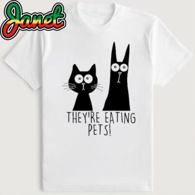 They’re eating pets humor black cat dog Trump Harris debate 2024 T-Shirt