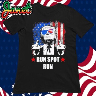 Run Spot Run Funny Political Trump 2024 American Flag women