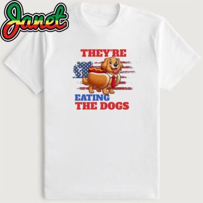They Are Eating The Dogs Debate 2024 with Golden Retriever Funny US Election Retro Debate Shirt