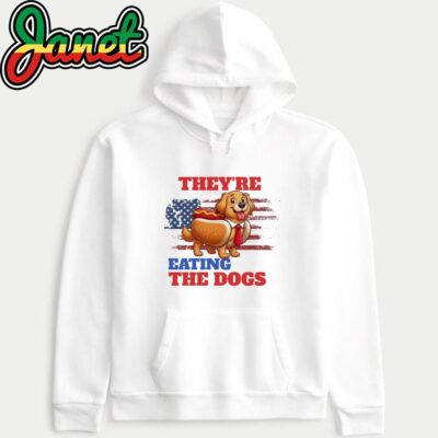 They Are Eating The Dogs Debate 2024 with Golden Retriever Funny US Election Retro Debate hoodie