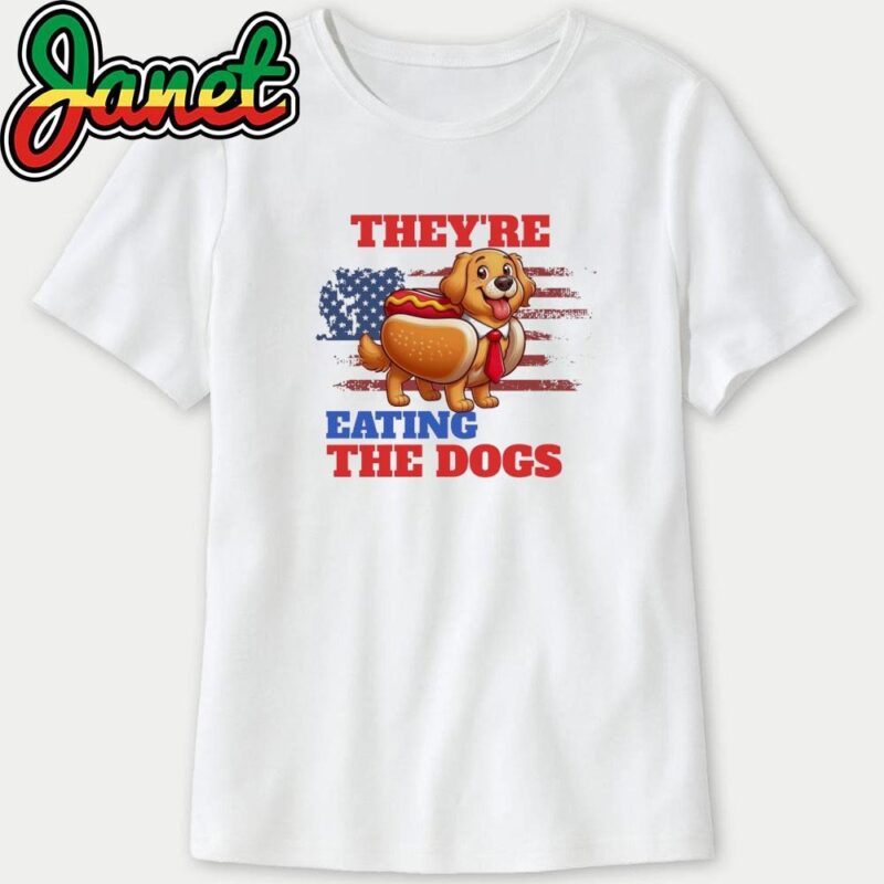 They Are Eating The Dogs Debate 2024 with Golden Retriever Funny US Election Retro Debate sweatshirt