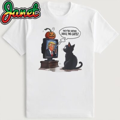 They're Eating Dogs And Cats Watching TV Funny Trump 2024 Debate T-Shirt