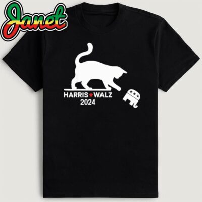 Harris Waltz 2024 Vp President Election Funny Cat Ladies T-Shirt