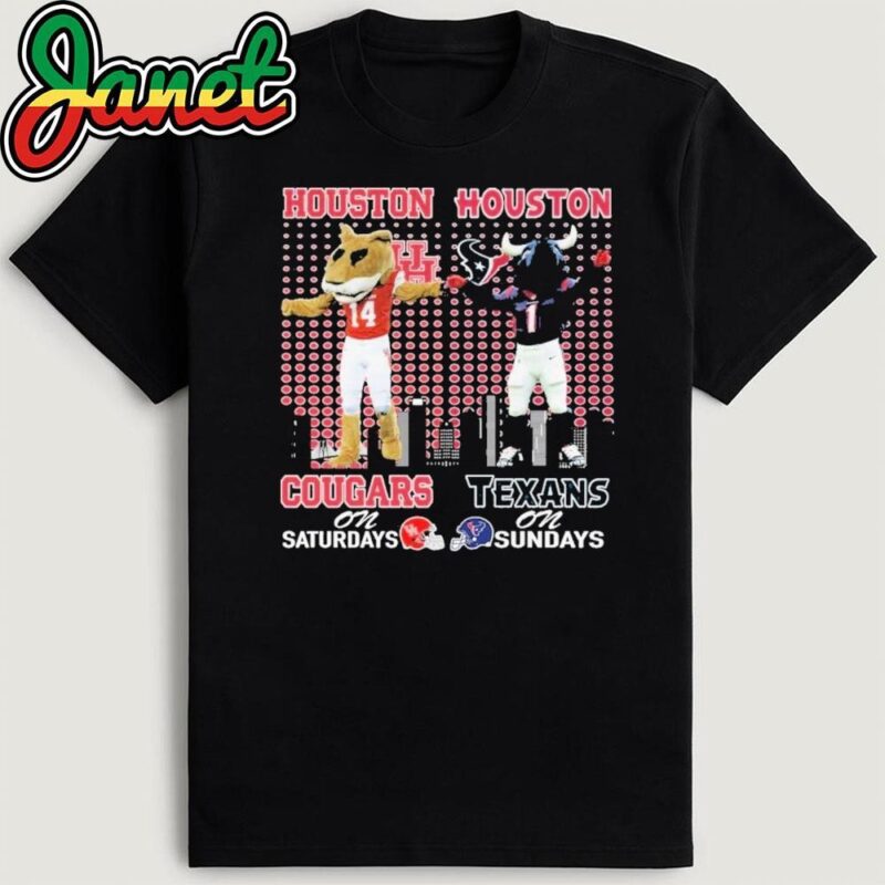 Houston Cougars On Saturdays Shasta Houston Texans Toro On Sundays T-Shirt