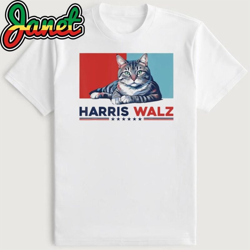 Harris Walz 2024 Funny Cat Election T-Shirt