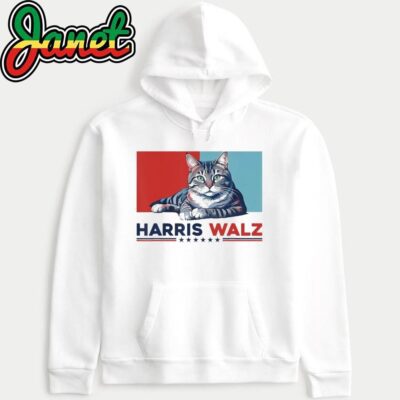 Harris Walz 2024 Funny Cat Election hoodie