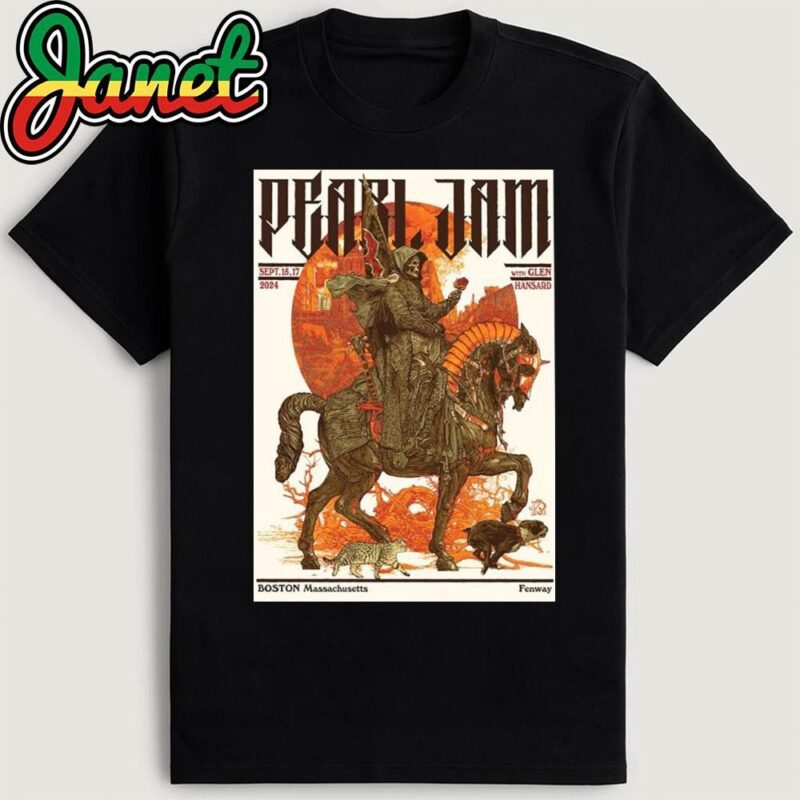 Pearl Jam Event Poster For Boston MA At Fenway Park On September 15 And 17 2024 Artwork By Krzysztof Domaradzki Shirt