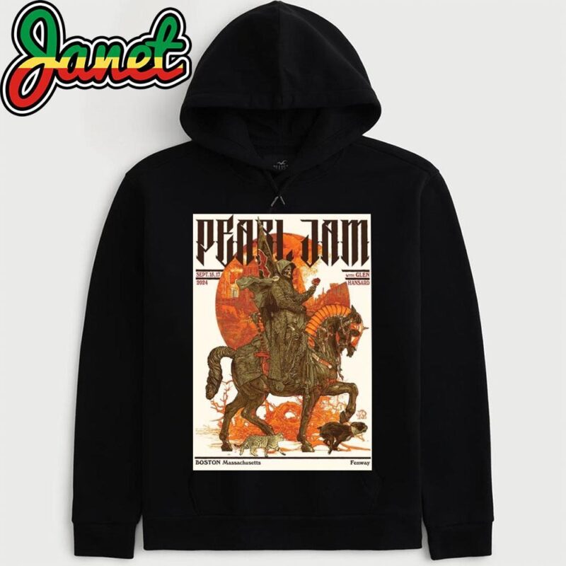Pearl Jam Event Poster For Boston MA At Fenway Park On September 15 And 17 2024 Artwork By Krzysztof Domaradzki hoodie