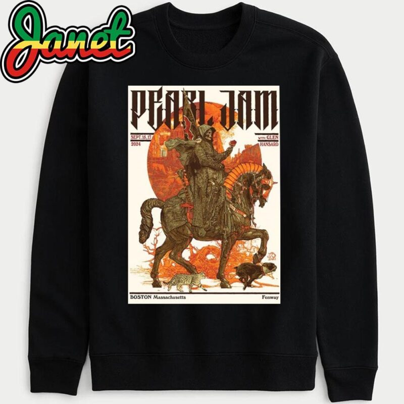 Pearl Jam Event Poster For Boston MA At Fenway Park On September 15 And 17 2024 Artwork By Krzysztof Domaradzki sweatshirt