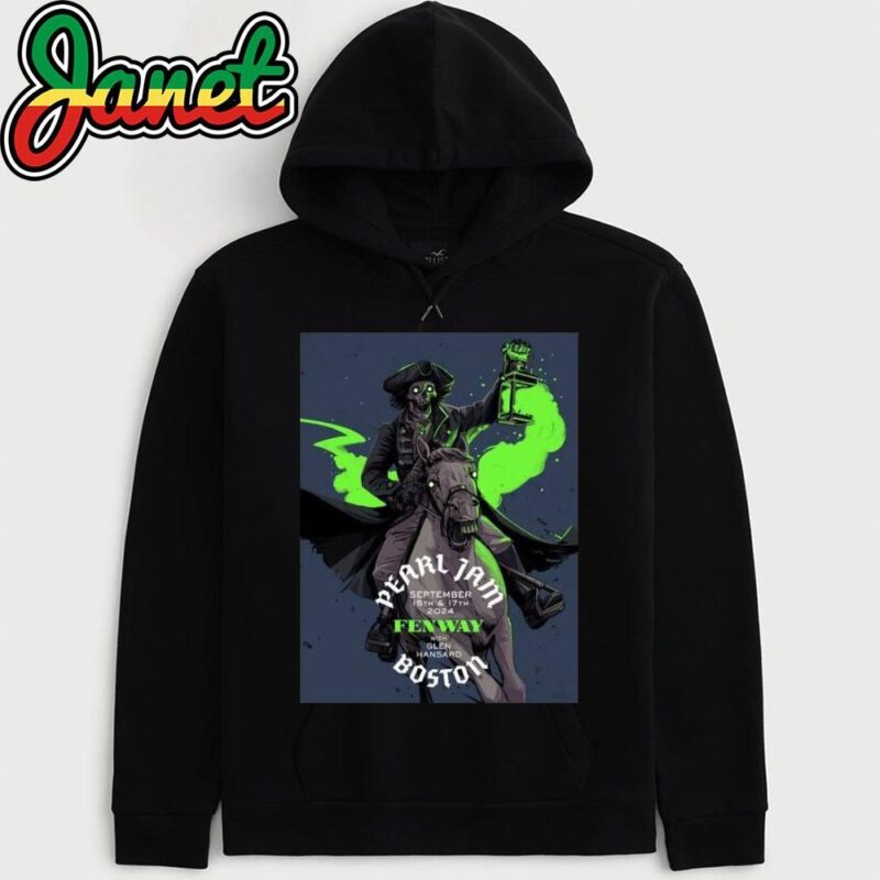 Pearl Jam September 15-17,2024 For Boston, MA Art Oliver Barrett Poster hoodie