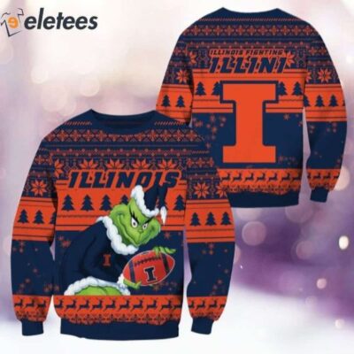 Illinois Grnch Christmas Ugly Sweater