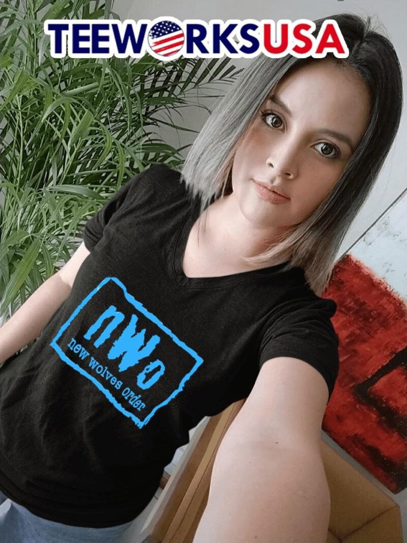 nWo new wolves order New World Order logo parody women-t-shirt