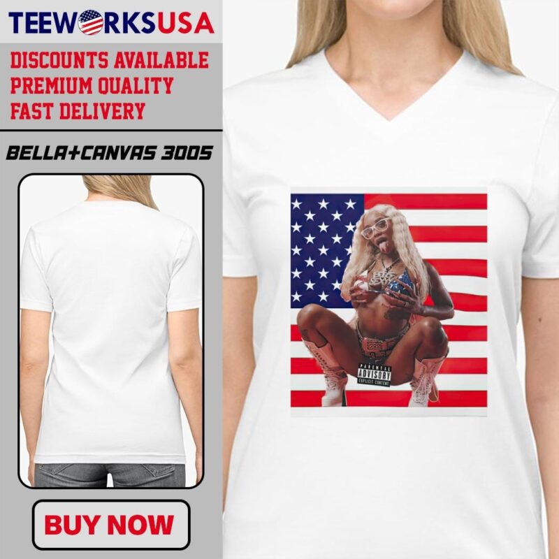 Sexyy Red American Flag v-neck-t-shirt